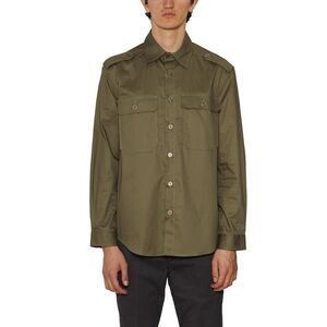 DANIELE ALESSANDRINI Men's Military Inspired Long Sleeve Utility Shirt Men GREEN